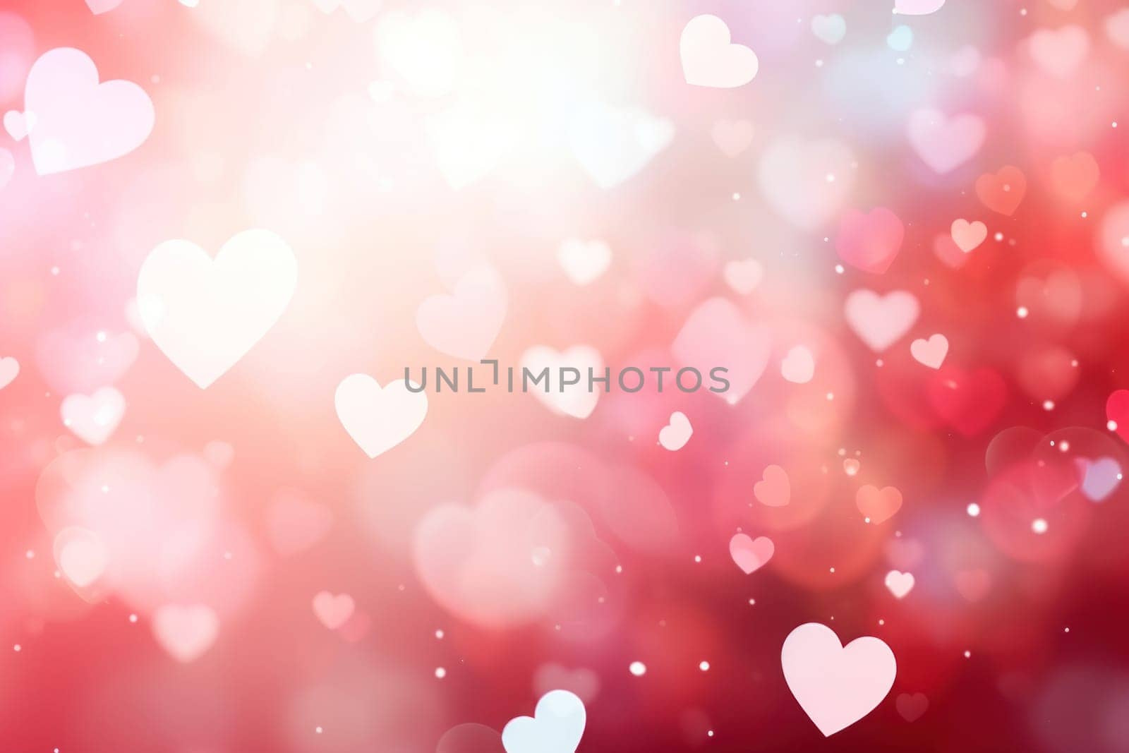 Saint valentine day greeting card bokeh blur background. Generative AI.