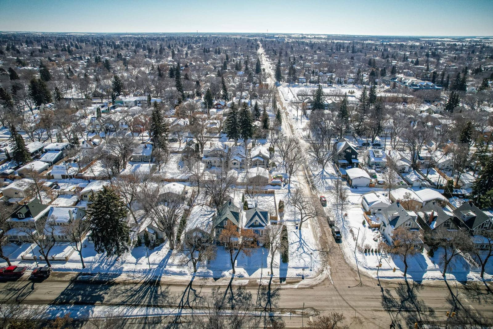 Buena Vista Neighborhood Aerial View in Saskatoon by sprokop