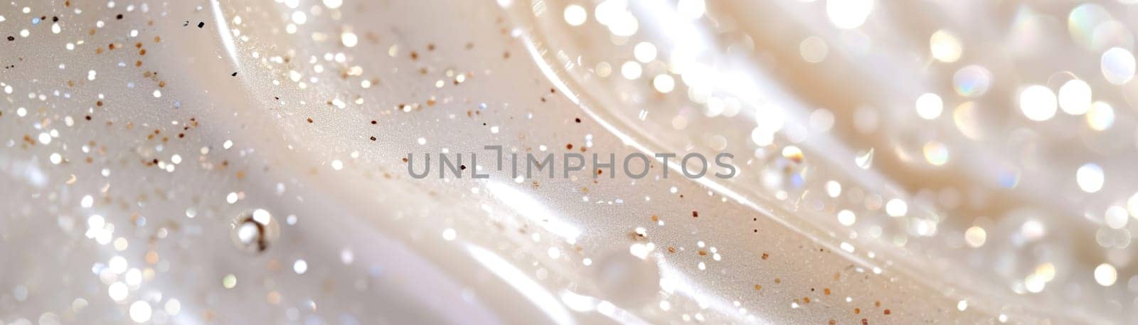 Luxuriant transparent cream with sparkling particles, perfect for beauty products, wellness ads, high-end cosmetic presentations. Face creme, body lotion, moisturizer. Close up view. Generative AI. by creativebird