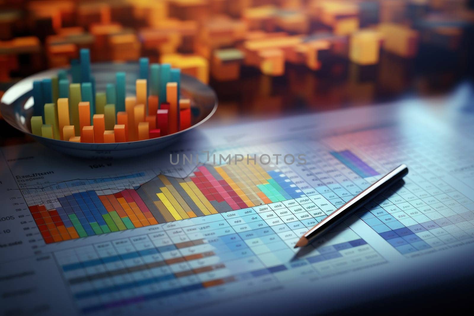 Presentation background financial indicators and financial statements. Generative AI by golfmerrymaker