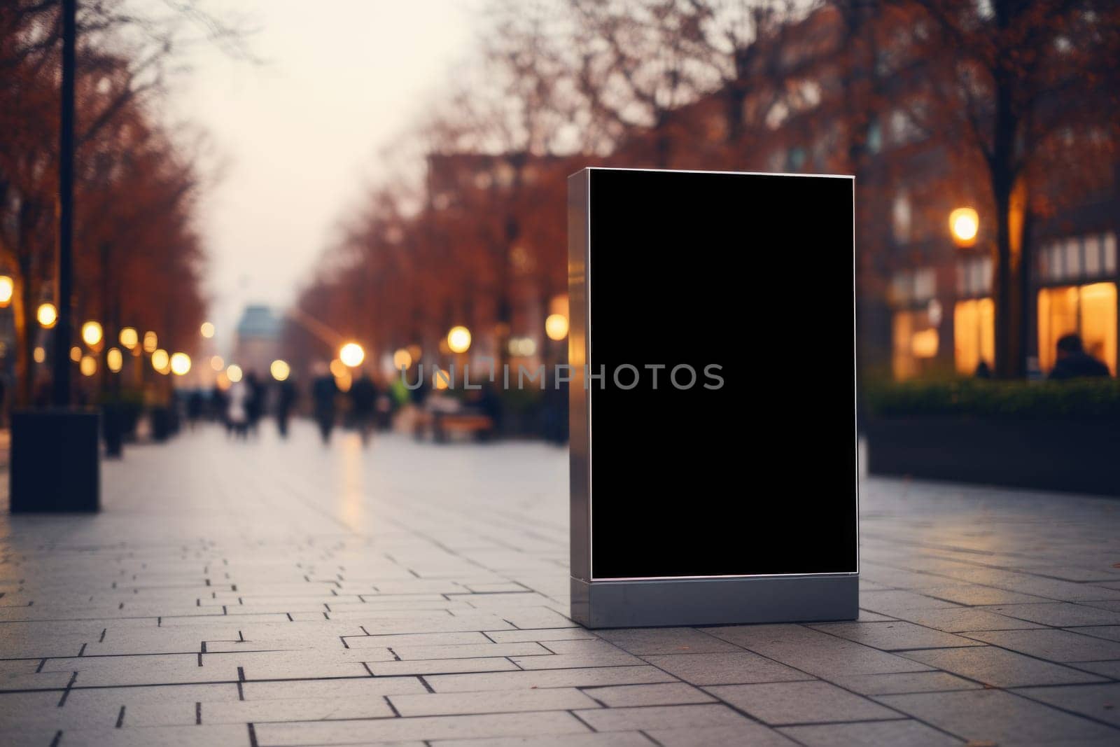 Outdoor ad mockup, fully blurred background. Generative AI by golfmerrymaker