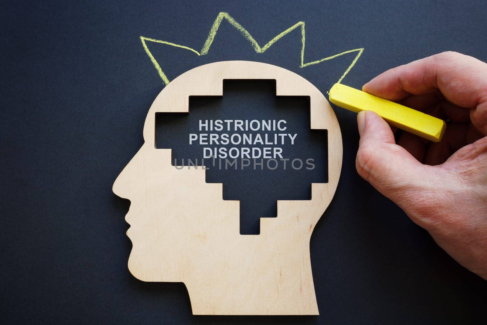 Head outline and handwritten inscription Histrionic personality disorder HPD. by designer491
