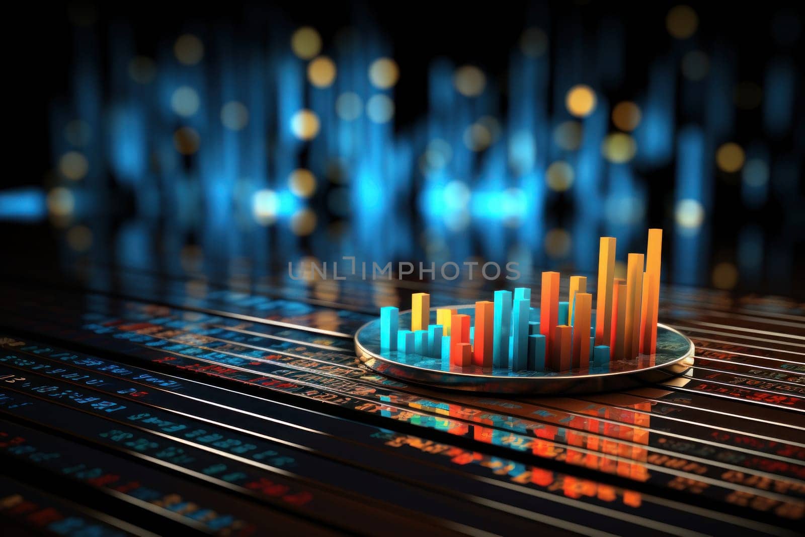 Presentation background financial indicators and financial statements. Generative AI by golfmerrymaker