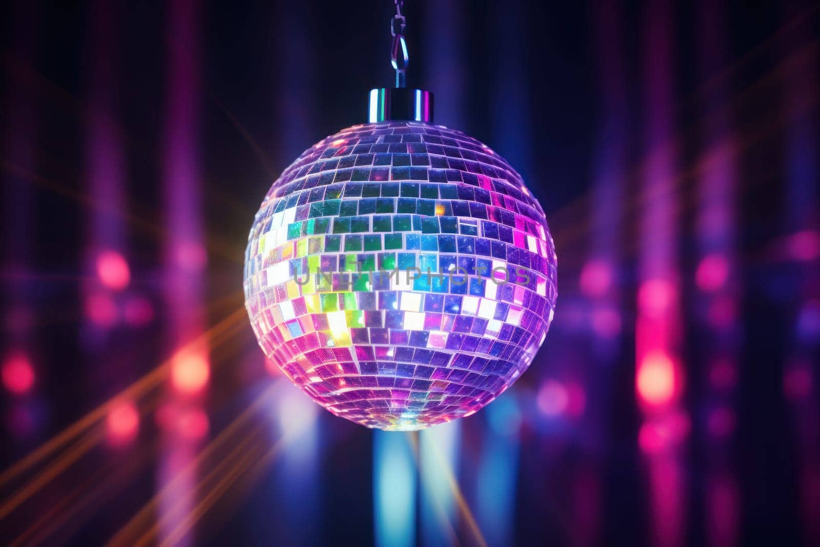 Beautiful disco ball dynamic stunning lighting. Generative AI.