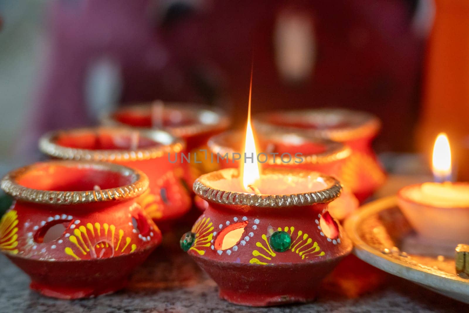 beautifully decorated diyas lit on the eve of diwali and the Ram temple Pran Pratishtha consecration celebrated across India and globally by Shalinimathur