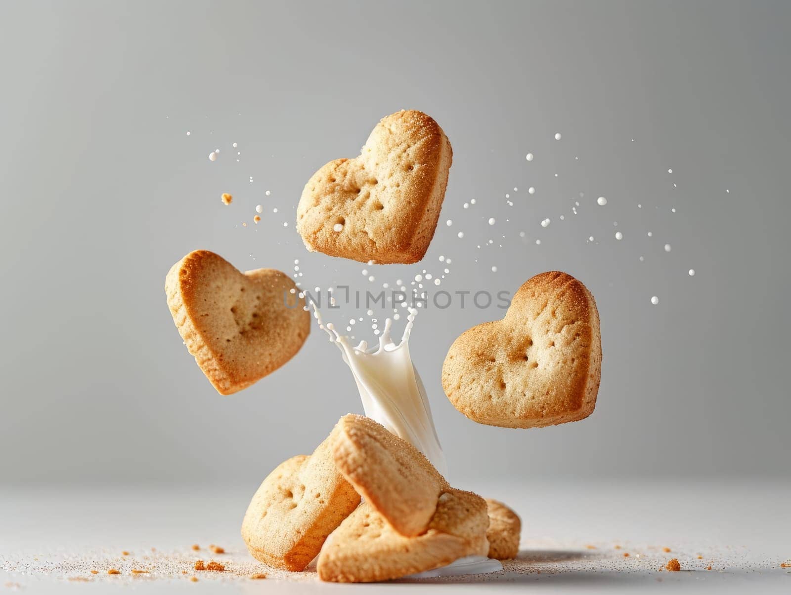 Tasty Yummy Homemade Sweet Cookies. Chocolate and Raspberry Heart Shape Pastry Dessert. Food Photo Background. Valentine's Day Composition. Ai generated