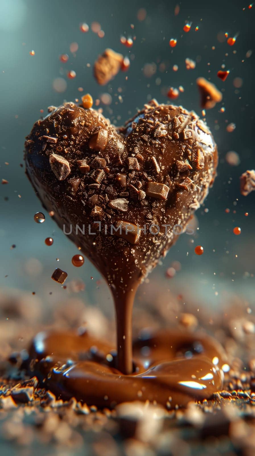 Tasty Yummy Homemade Sweet Cookies. Chocolate and Raspberry Heart Shape Pastry Dessert. Food Photo Background. Valentine's Day Composition. Ai generated