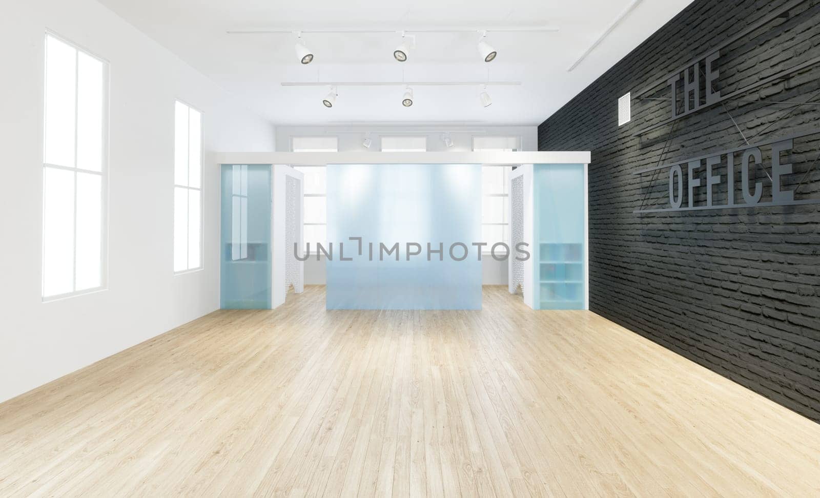 Modern bright interiors 3D rendering illustration mockup computer generated image