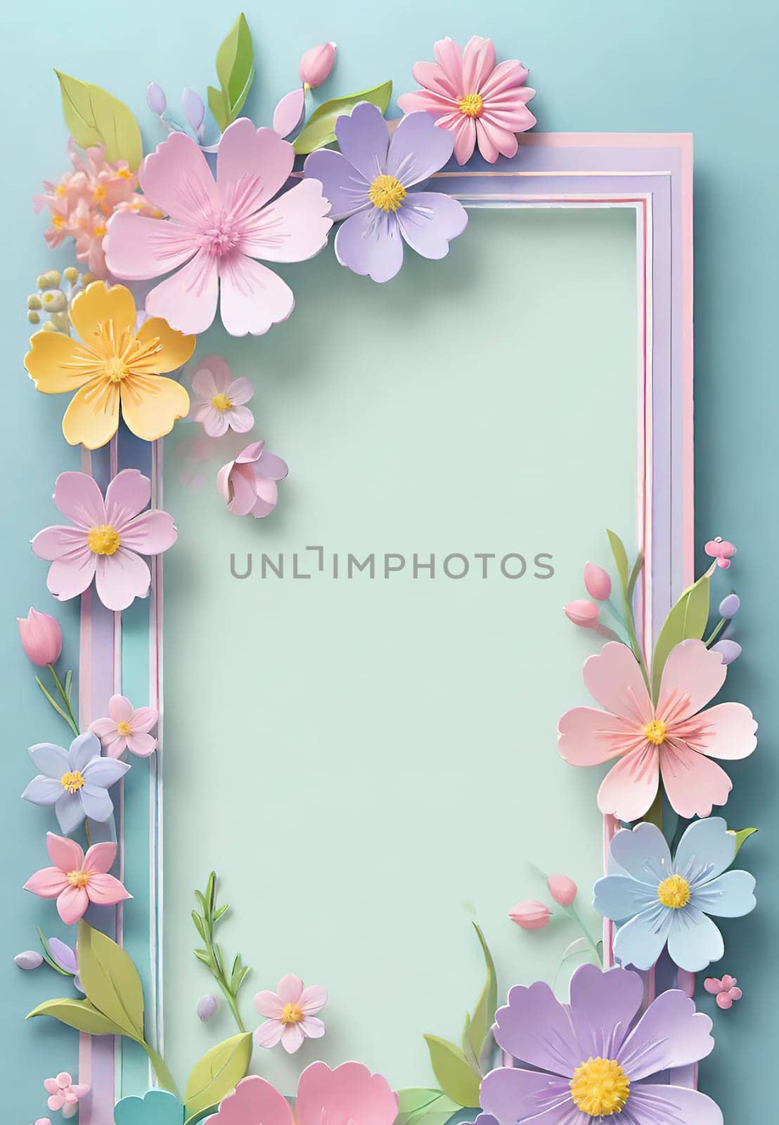 Spring flowers frame with copy space for your text. by yilmazsavaskandag