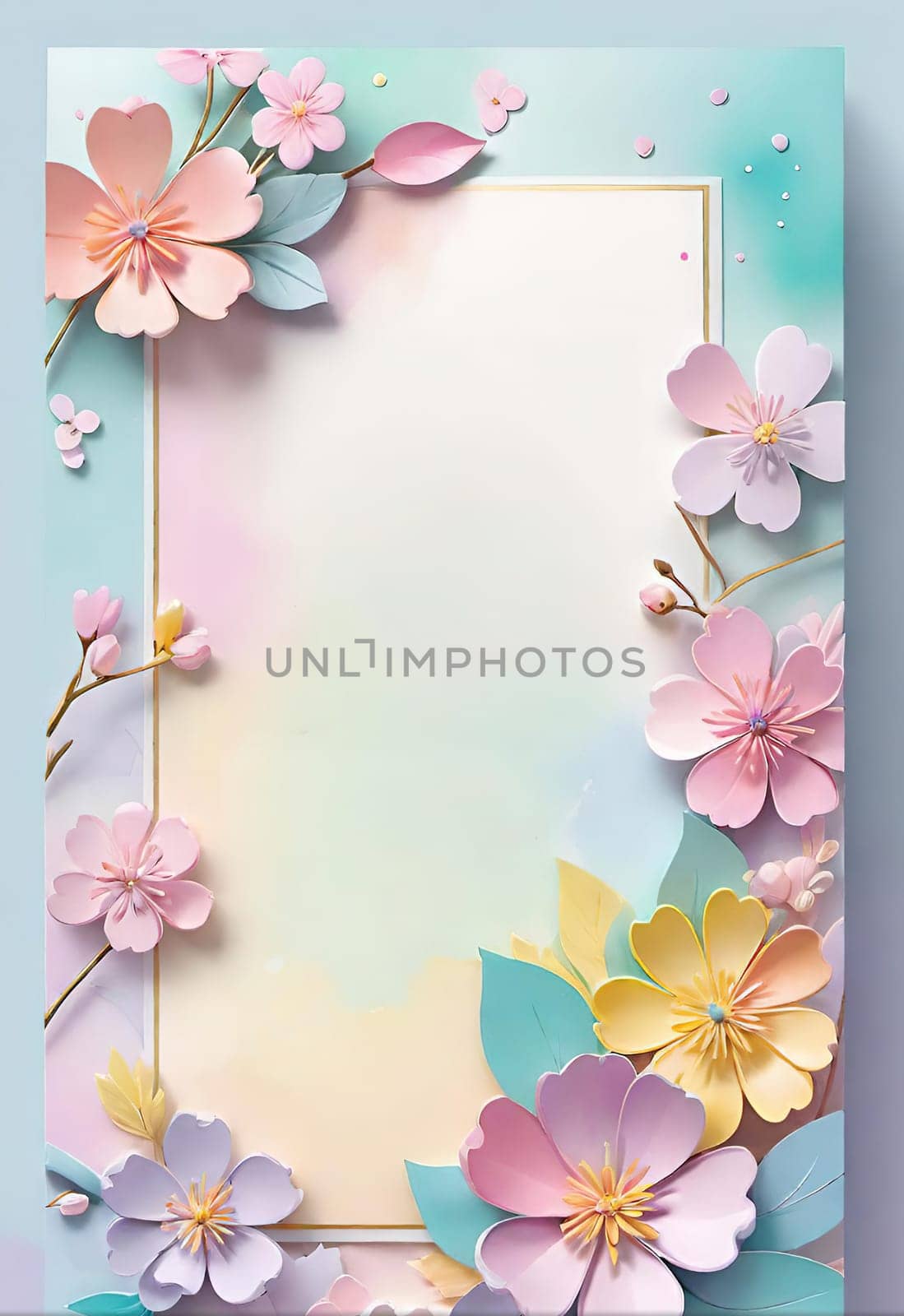 Spring flowers frame with copy space for your text. by yilmazsavaskandag