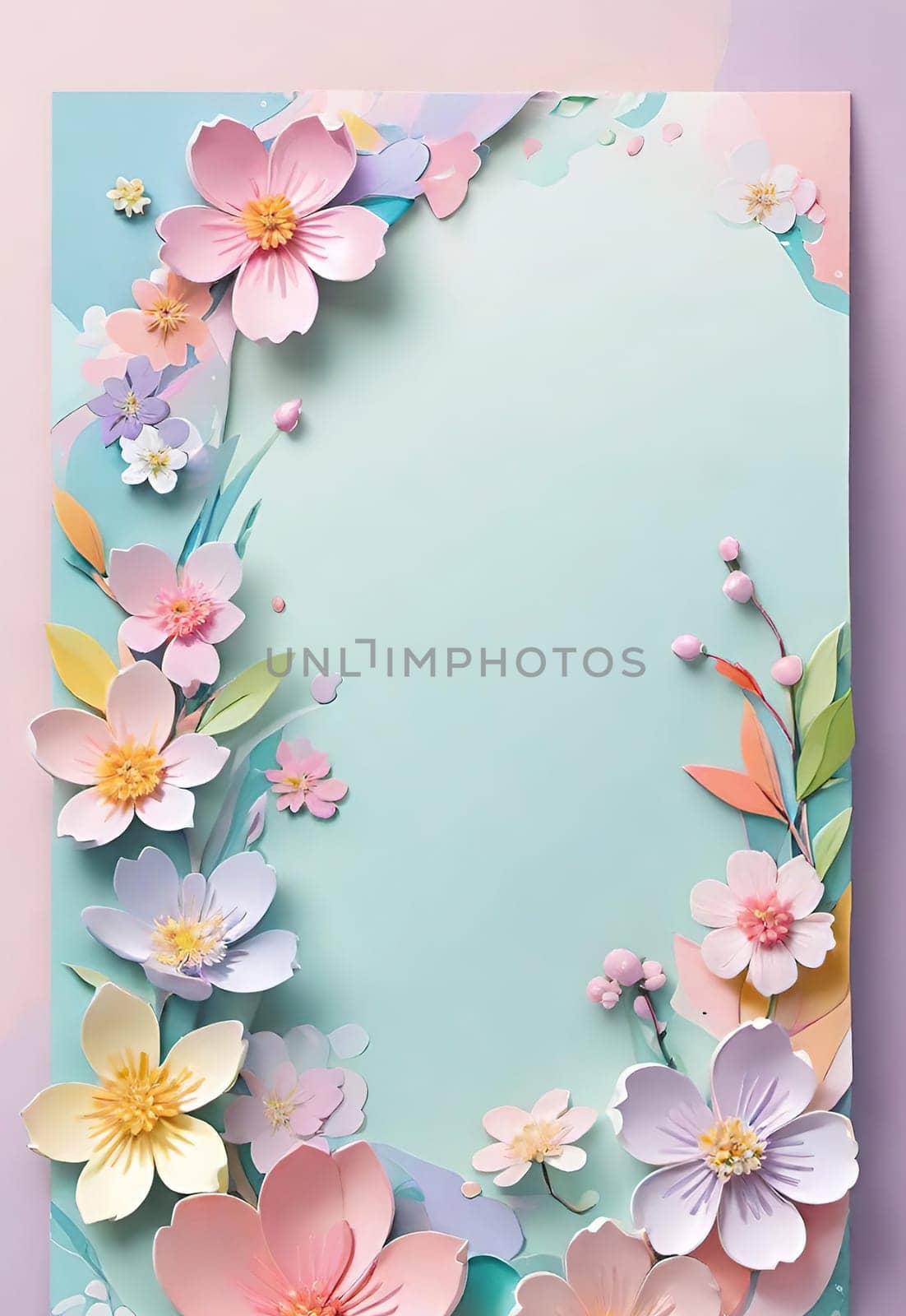 Spring flowers frame with copy space for your text. by yilmazsavaskandag