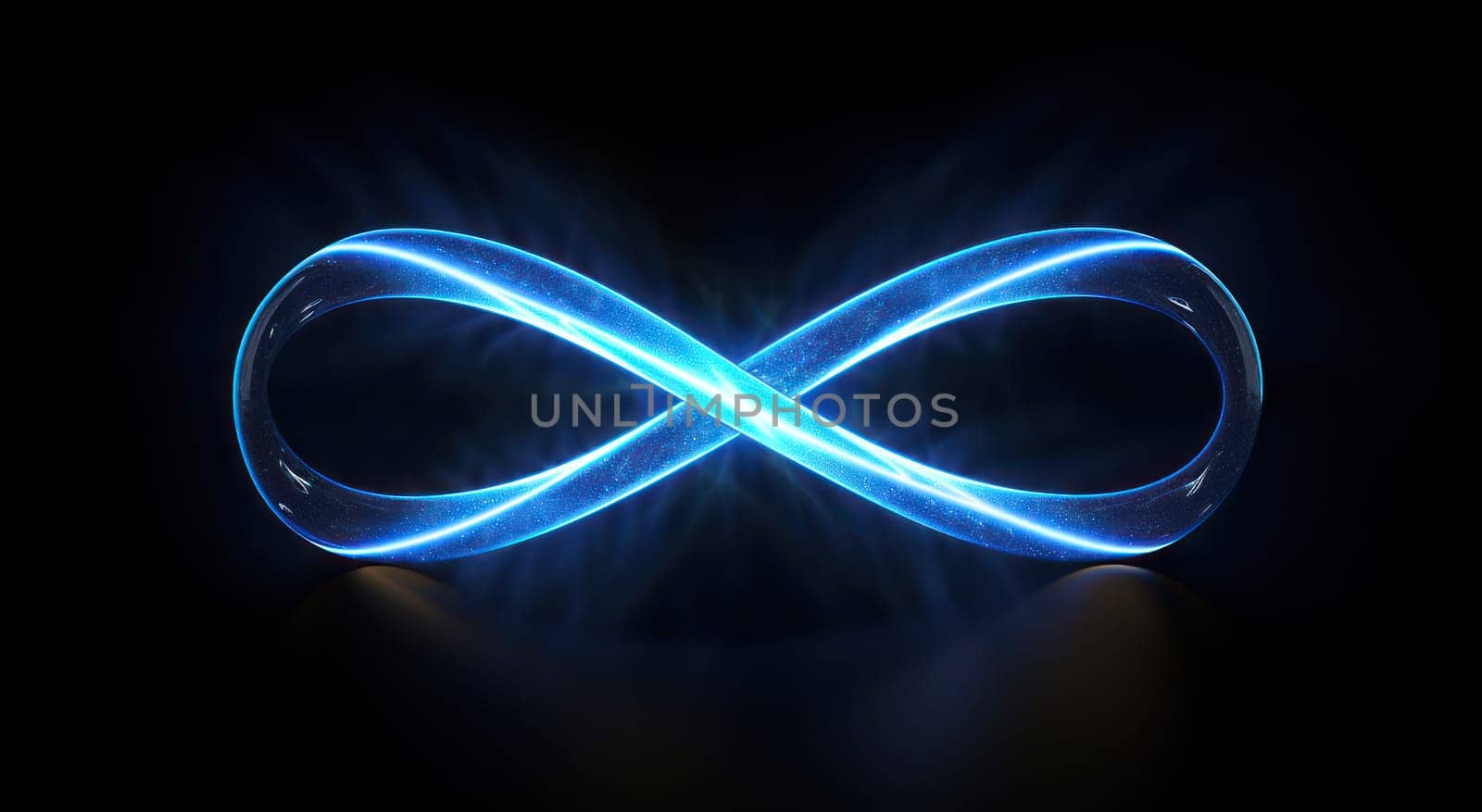 Eternal Glowing: Abstract Motion of Infinite Light and Power in a Blue Neon Curve by Vichizh