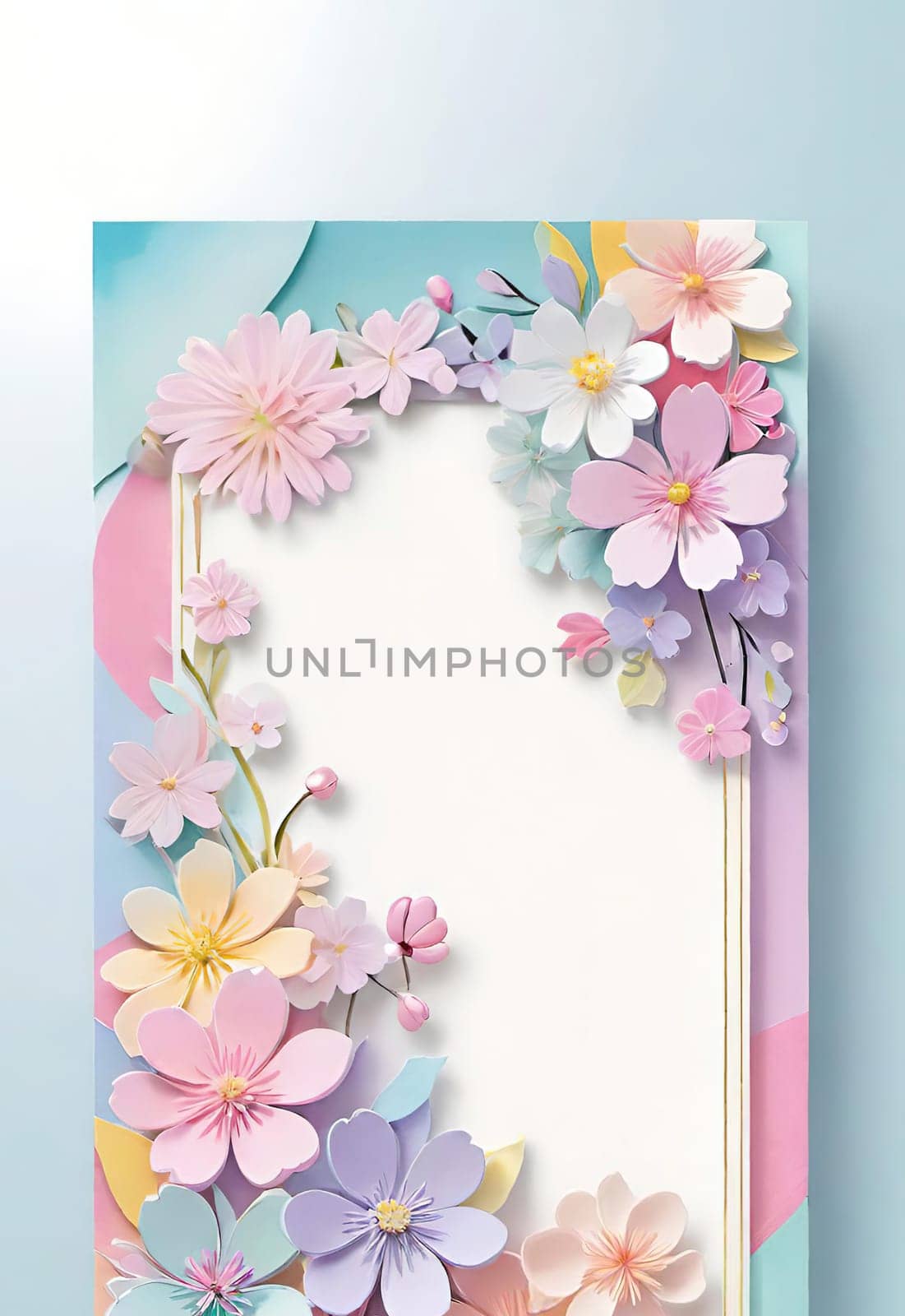 Spring flowers frame with copy space for your text. by yilmazsavaskandag