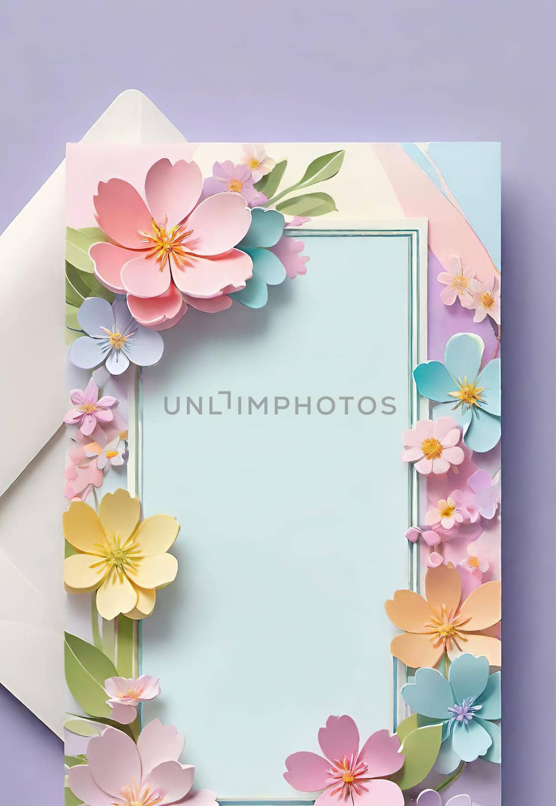 Spring flowers frame with copy space for your text. by yilmazsavaskandag