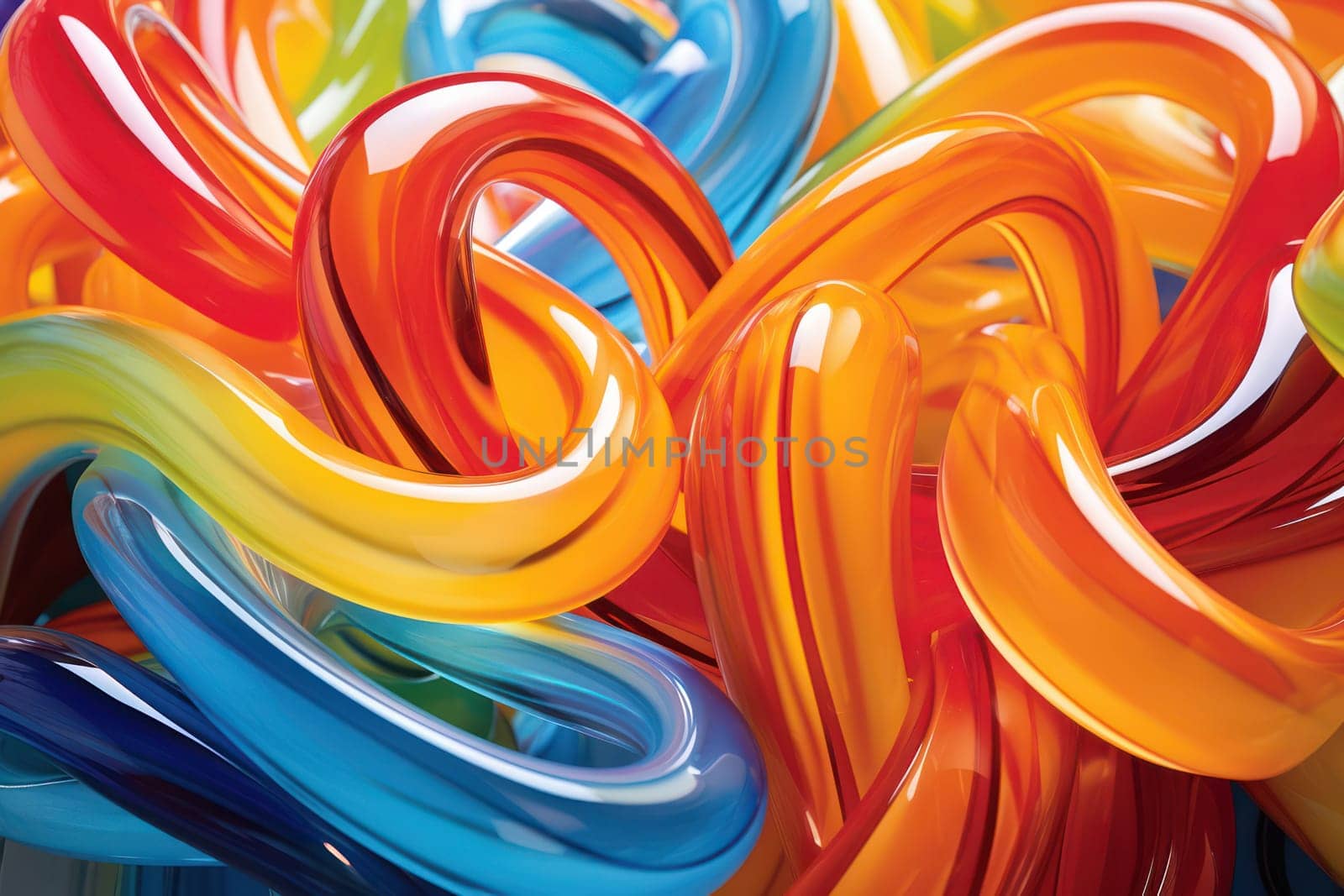 Vibrant Colorful Rainbow Swirl: A Creative Closeup of Delicious and Unhealthy Candy on a Bright Abstract Background