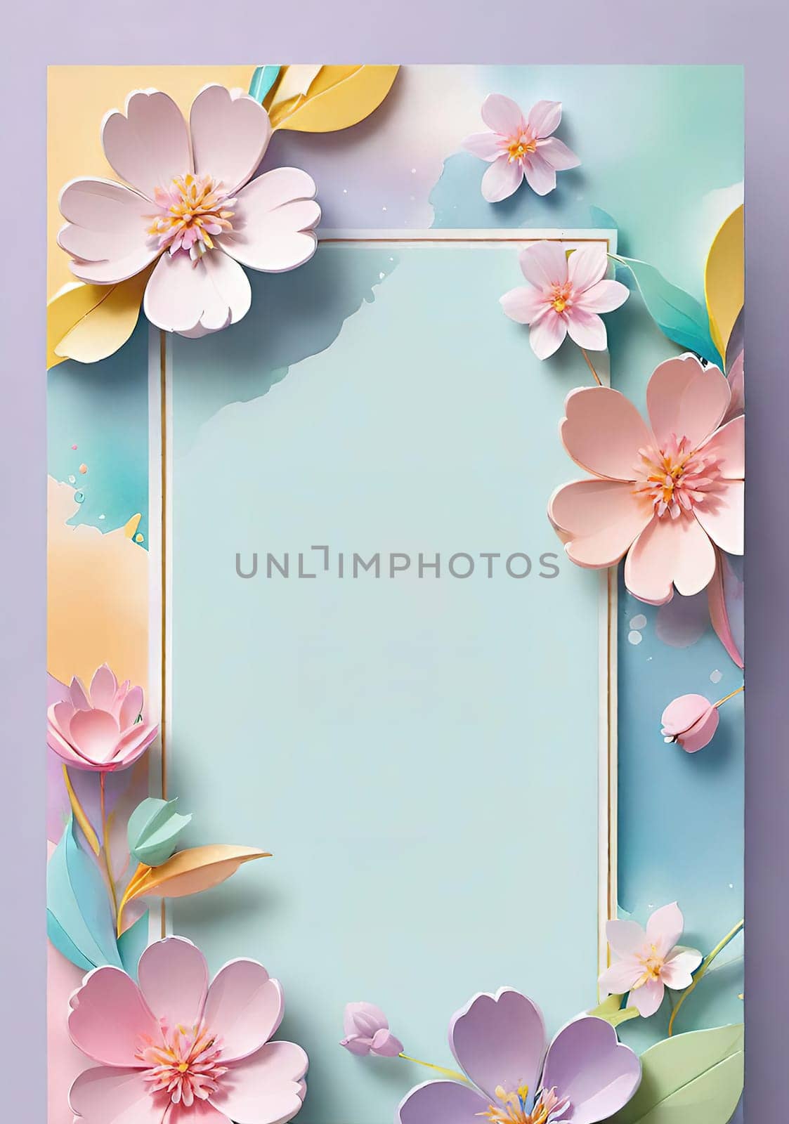 Spring flowers frame with copy space for your text. by yilmazsavaskandag