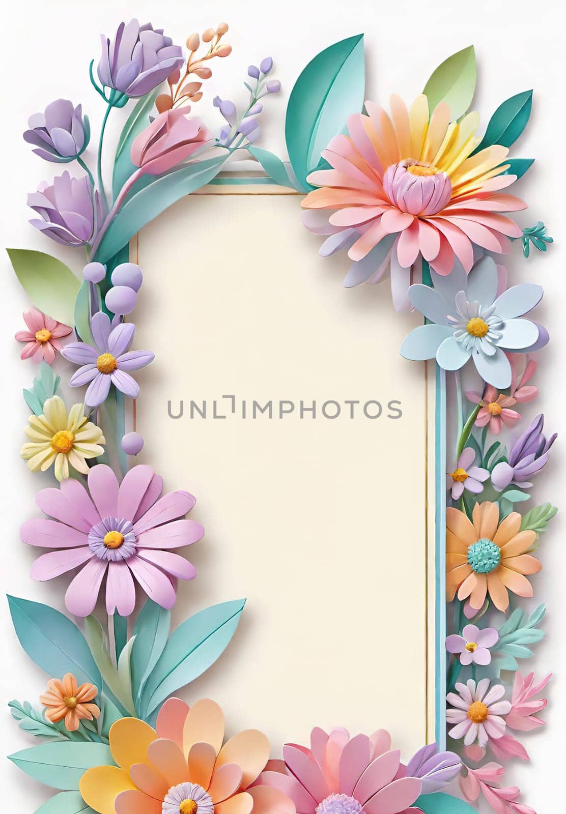 Spring flowers frame with copy space for your text. by yilmazsavaskandag