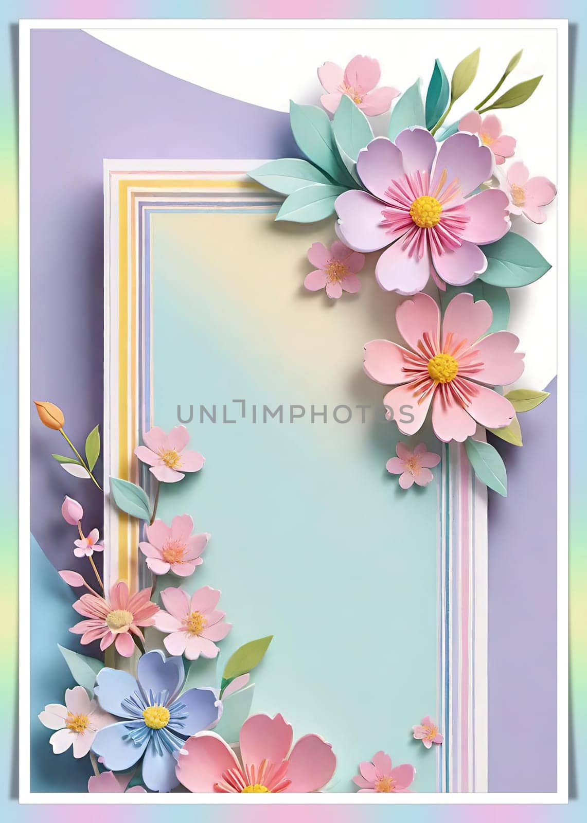 Spring flowers frame with copy space for your text. by yilmazsavaskandag