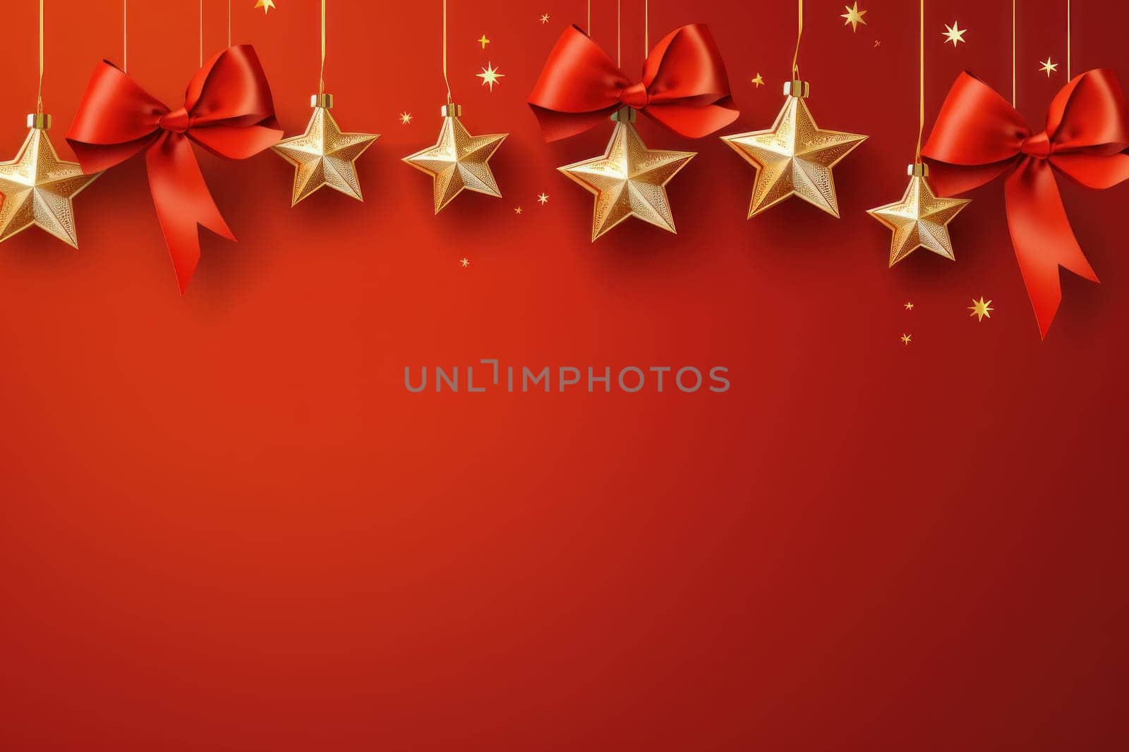 Christmas gift banner stars. Generative AI.