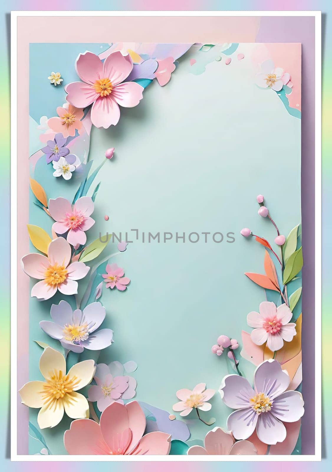 Spring flowers frame with copy space for your text. by yilmazsavaskandag