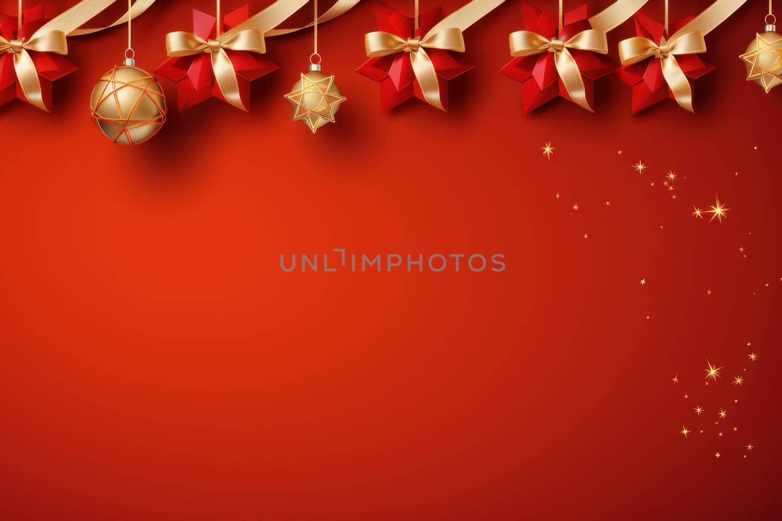 Christmas gift banner stars. Generative AI.