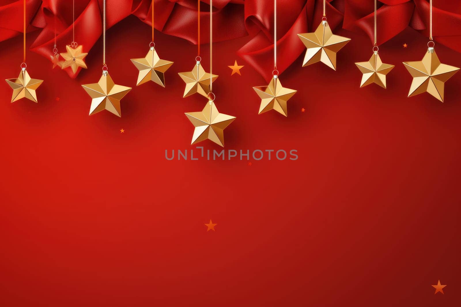 Christmas gift banner stars. Generative AI.