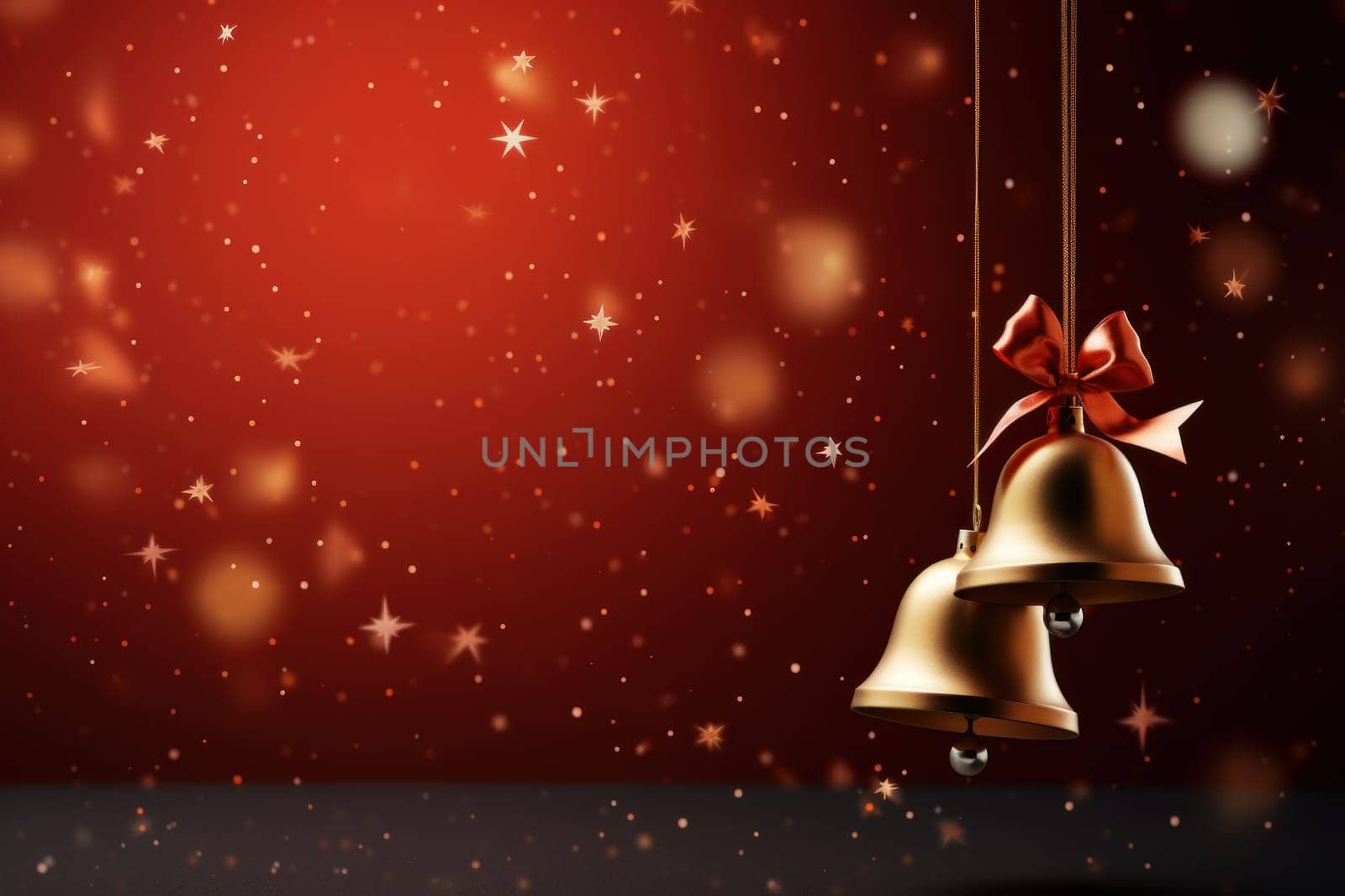 Christmas gift banner bell. Generative AI.