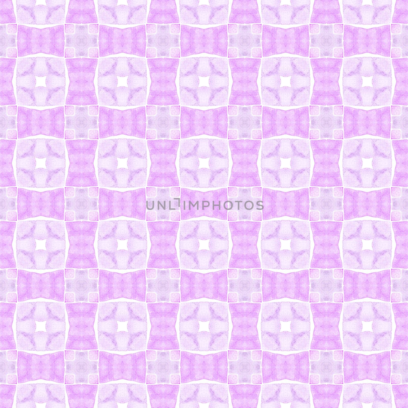 Textile ready perfect print, swimwear fabric, wallpaper, wrapping. Purple glamorous boho chic summer design. Medallion seamless pattern. Watercolor medallion seamless border.