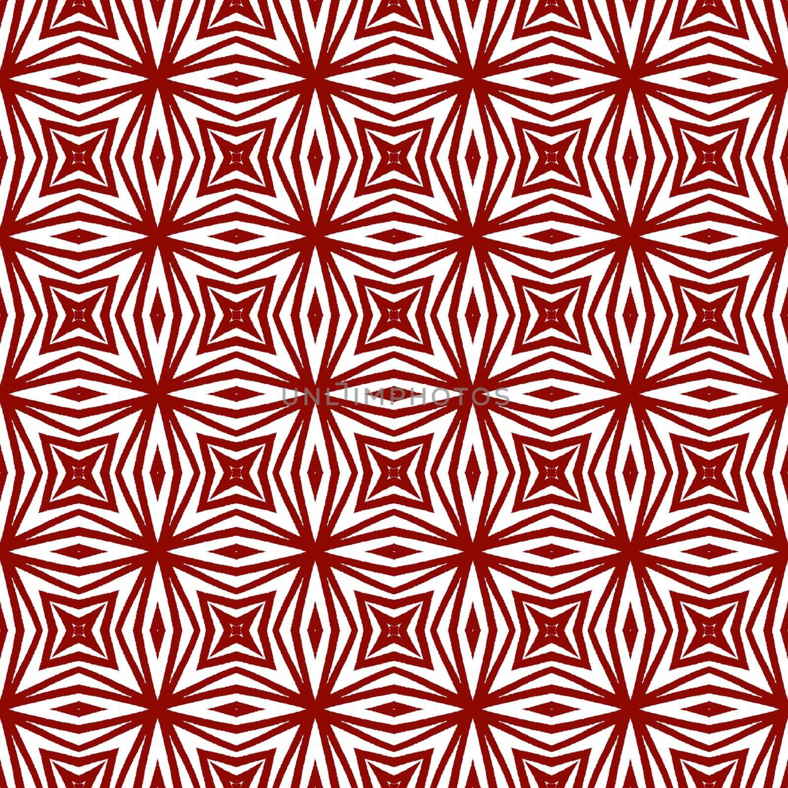 Arabesque hand drawn pattern. Maroon symmetrical by beginagain
