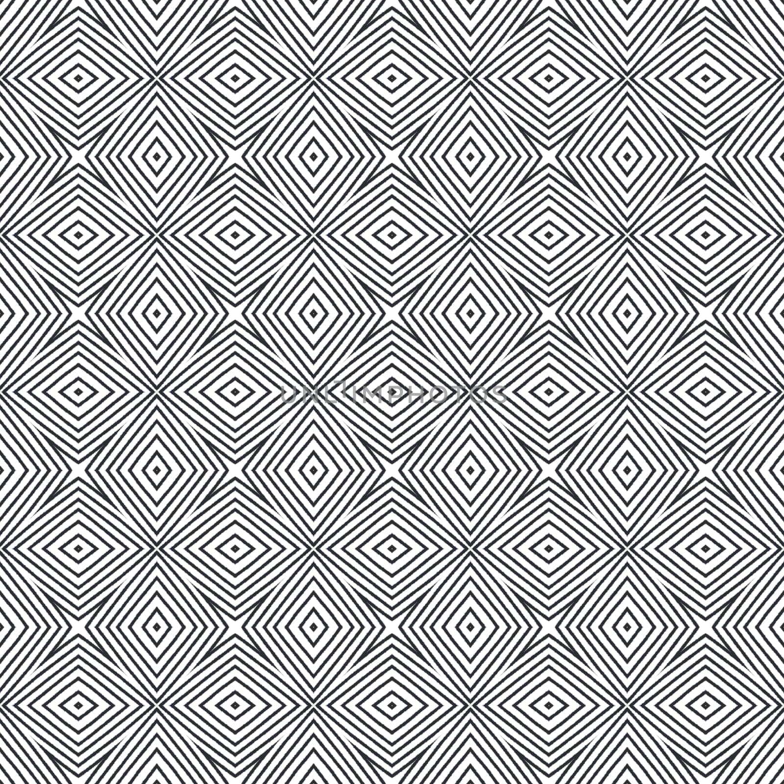 Mosaic seamless pattern. Black symmetrical kaleidoscope background. Textile ready dramatic print, swimwear fabric, wallpaper, wrapping. Retro mosaic seamless design.