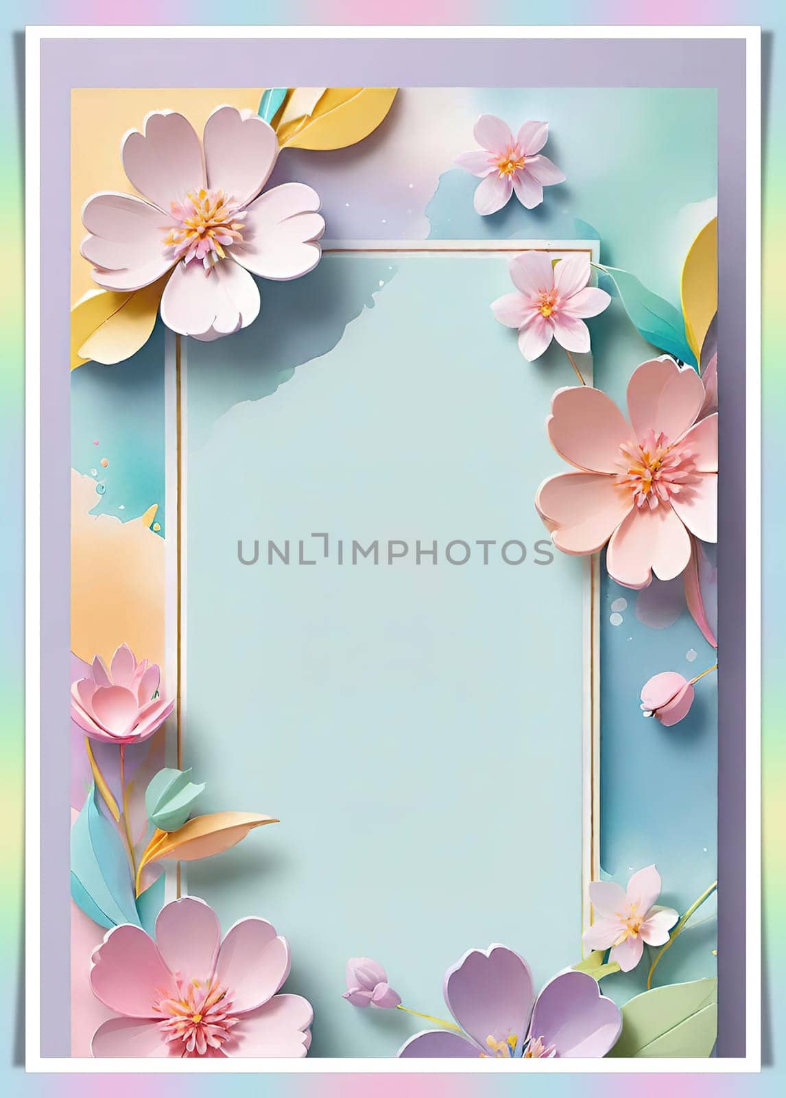 Spring flowers frame with copy space for your text. by yilmazsavaskandag