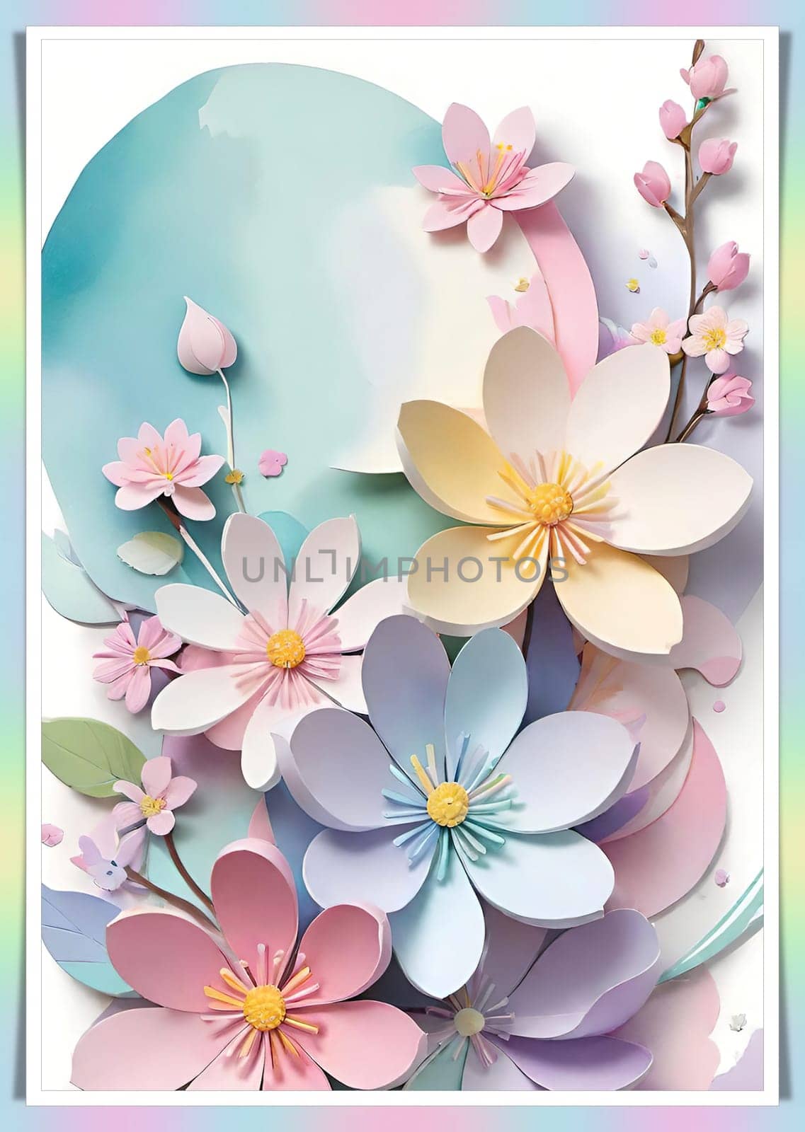 Spring flowers frame with copy space for your text. by yilmazsavaskandag