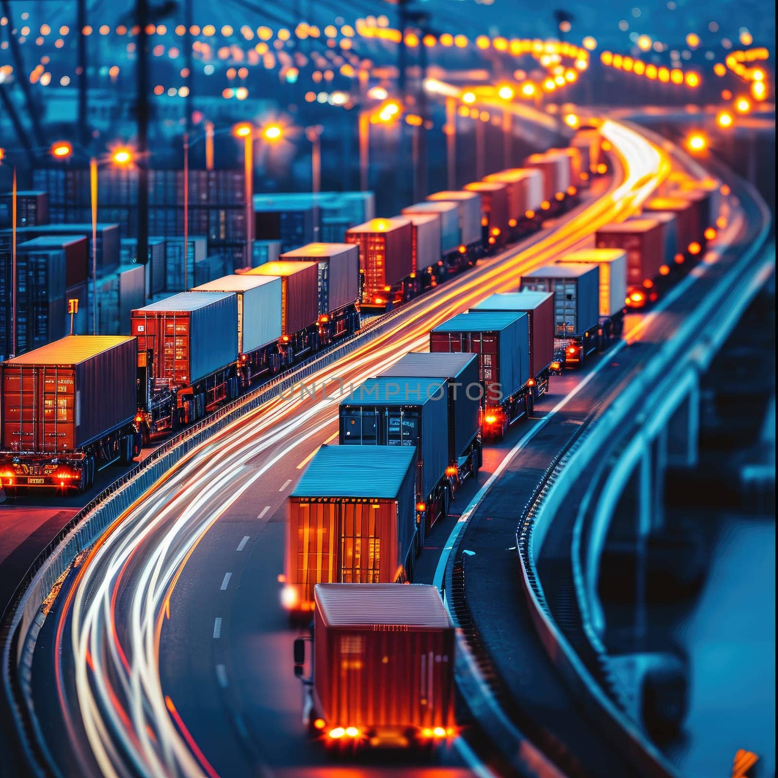 Logistics transportation system concept. Background Generative AI by itchaznong