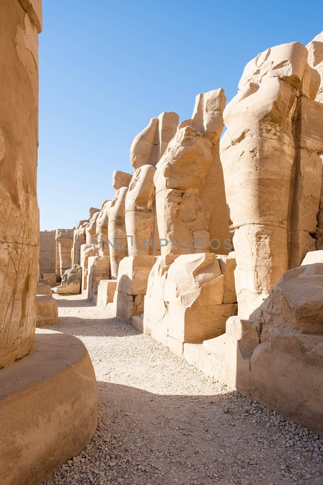 the ruins of the ancient Karnak temple in the city of Luxor in Egypt. by Desperada