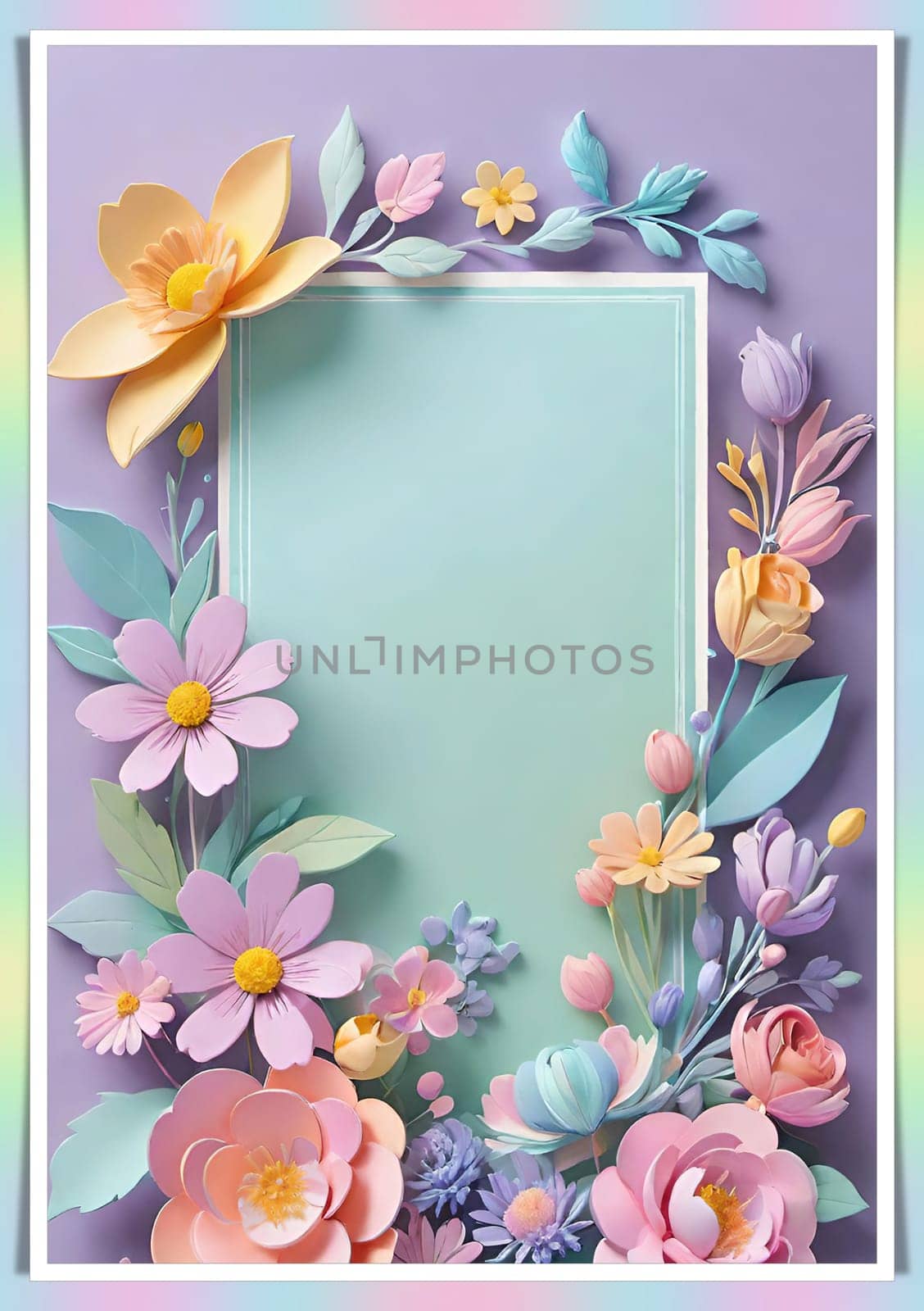 Spring flowers frame with copy space for your text. by yilmazsavaskandag