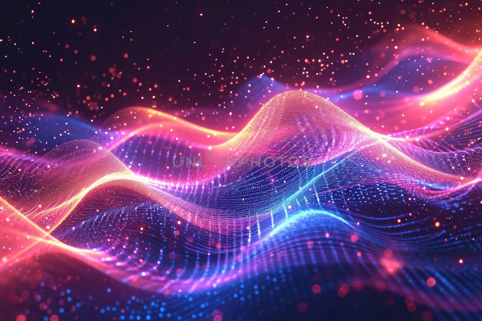 Abstract Colourful Wave Background, Data Transfer concept. Generative AI.