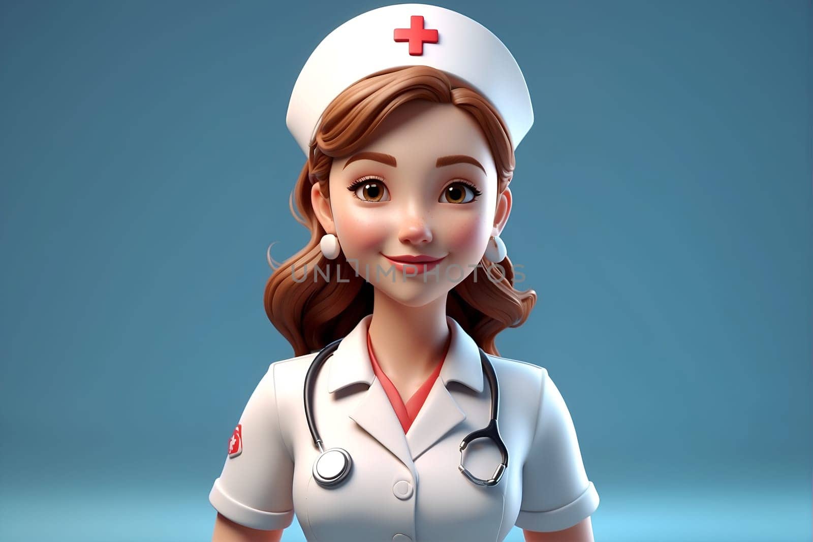 Woman in Nurse Outfit With Stethoscope, Medical Professional Examining Patient. Generative AI. by artofphoto