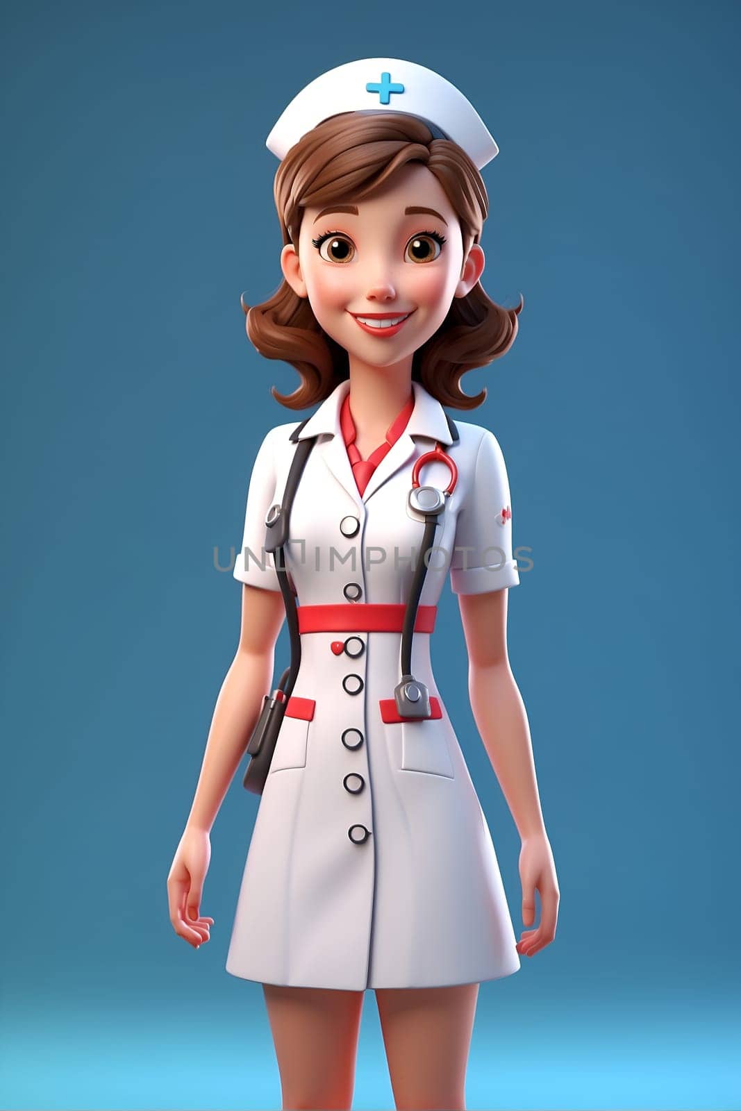 Woman Nurse Wearing Stethoscope and Uniform for Medical Examination. Generative AI. by artofphoto