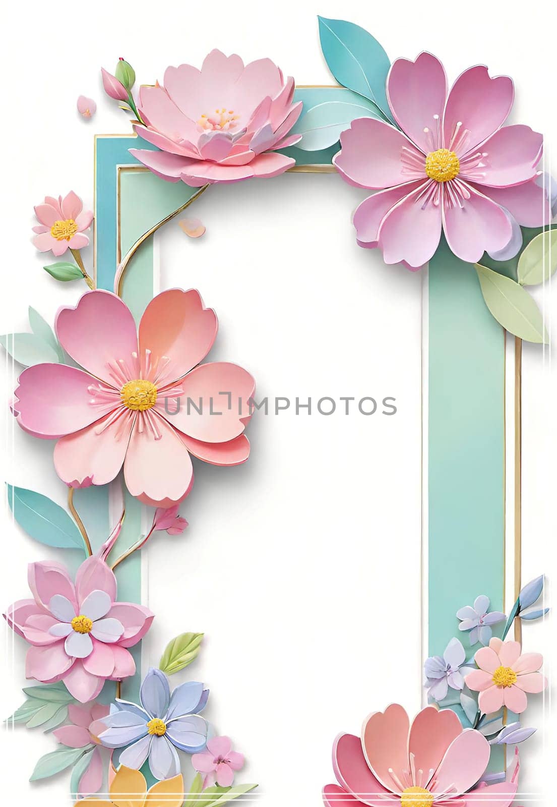 Spring flowers frame with copy space for your text. by yilmazsavaskandag