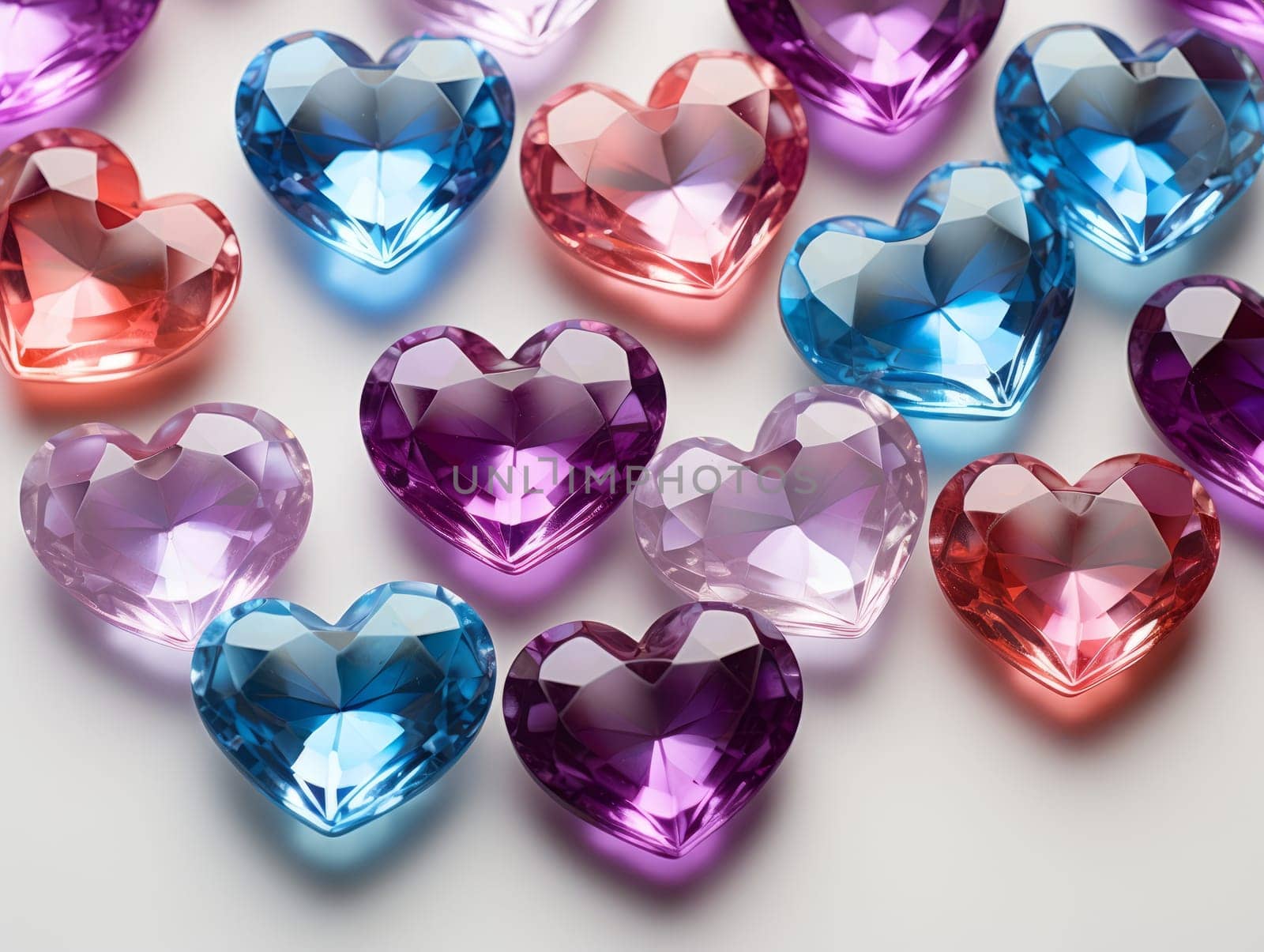 3D Glass Shiny Heart Background. Creative Valentine's Day 3D Wallpaper. by iliris