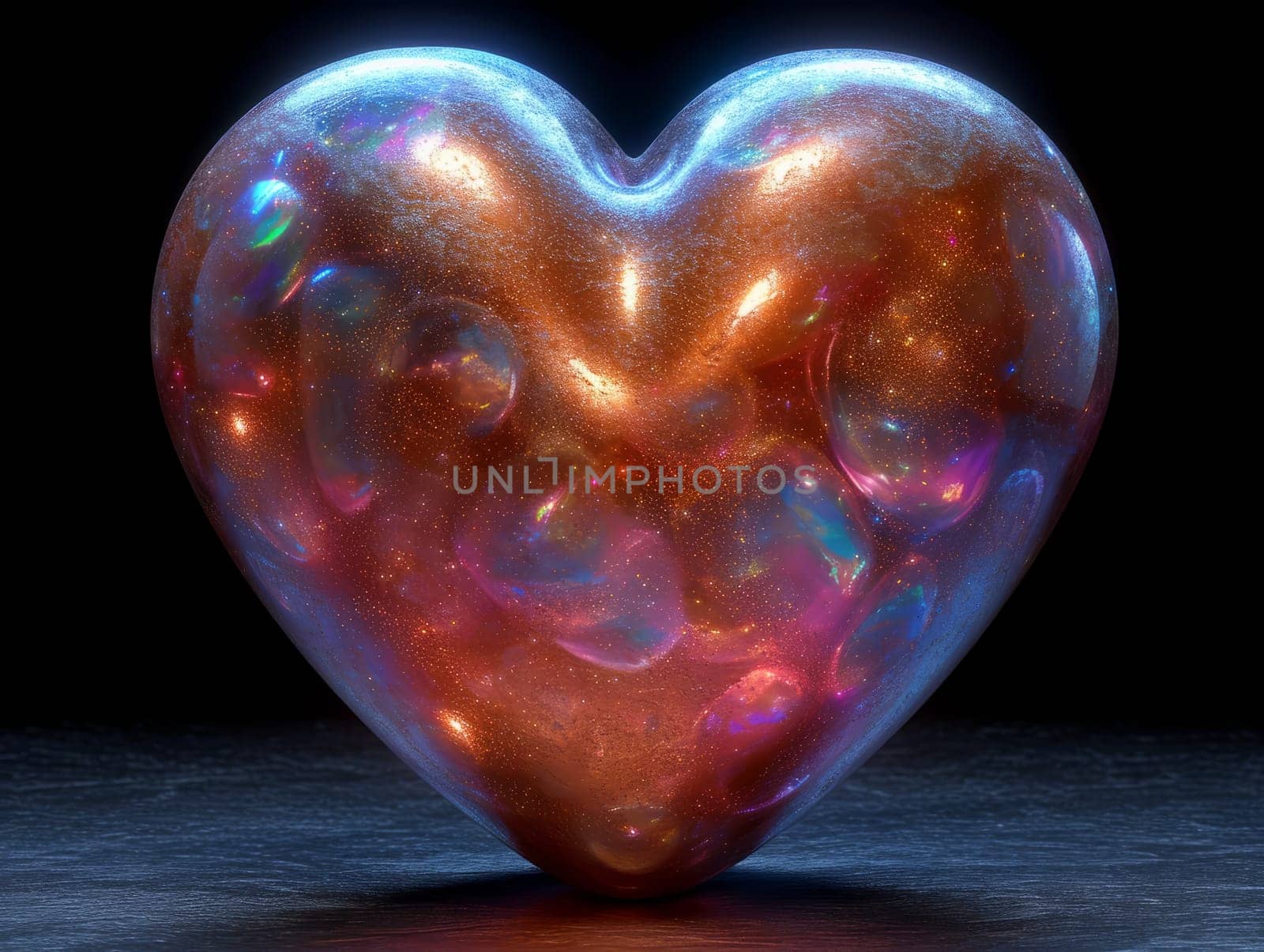 Glass 3D Realistic Heart Shape. Valentine's Day Creative 3D Background. by iliris