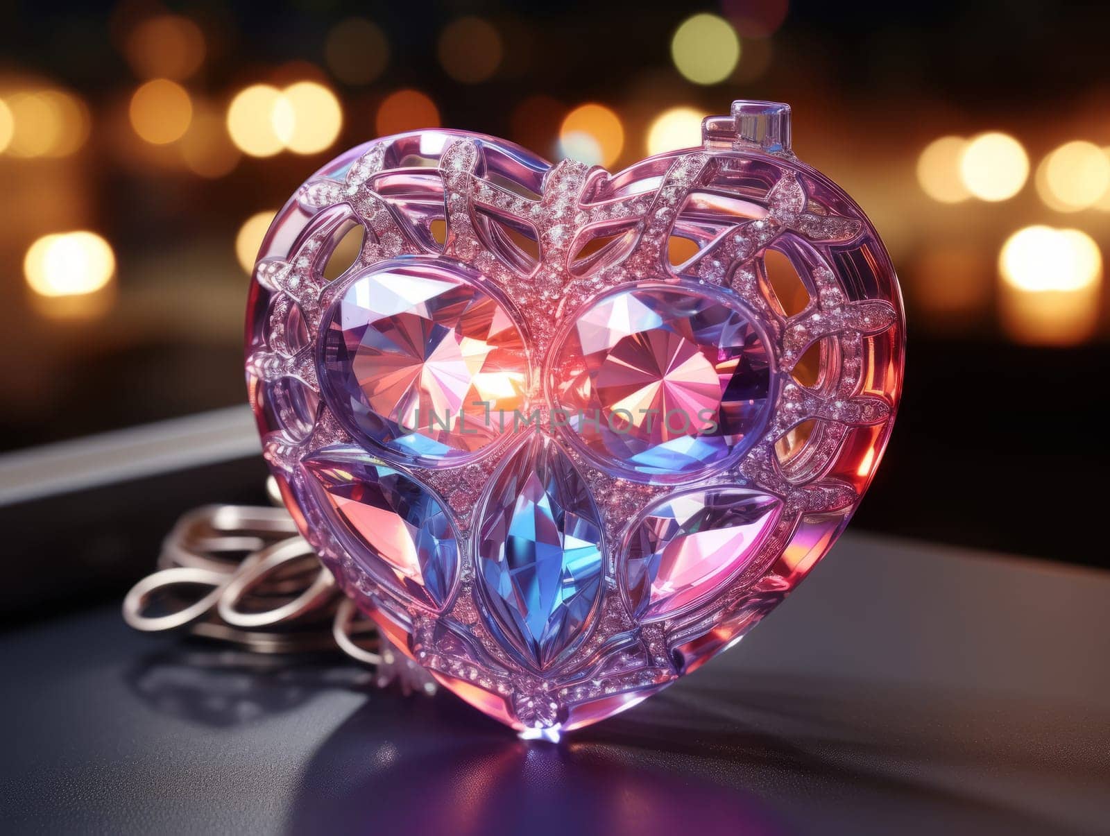 Glass 3D Realistic Heart Shape. Valentine's Day Creative 3D Background. by iliris