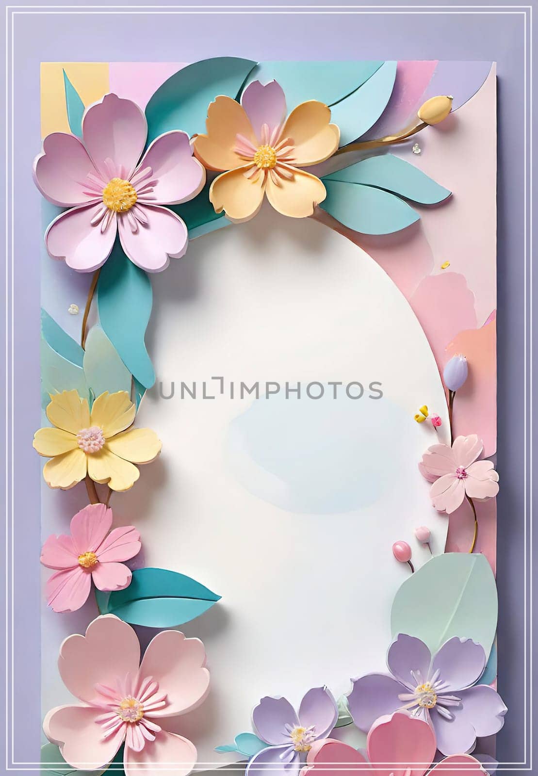 Spring flowers frame with copy space for your text. by yilmazsavaskandag