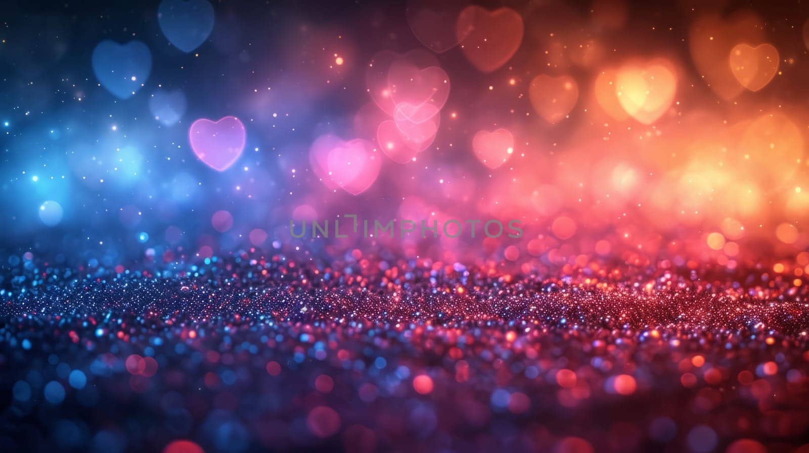 Blurry Bokeh Hearts Creative Background. Valentine's Day Wallpaper . Ai generated