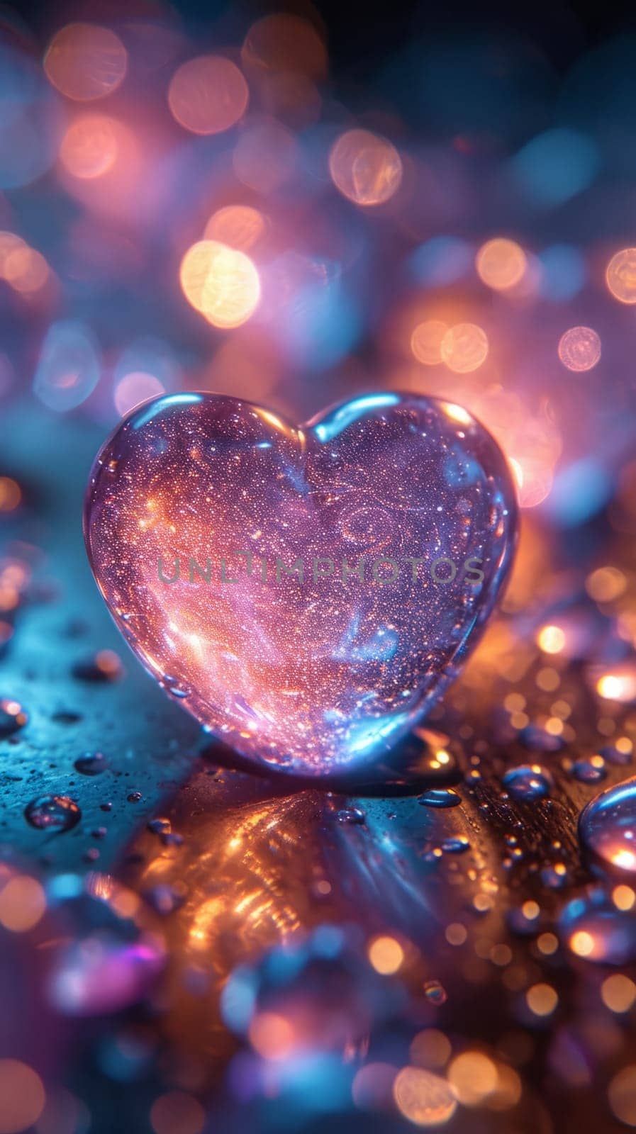 Blurry Bokeh Hearts Creative Background. Valentine's Day Wallpaper . Ai generated