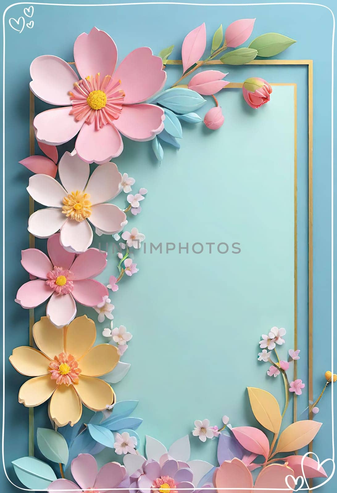 Spring flowers frame with copy space for your text. by yilmazsavaskandag