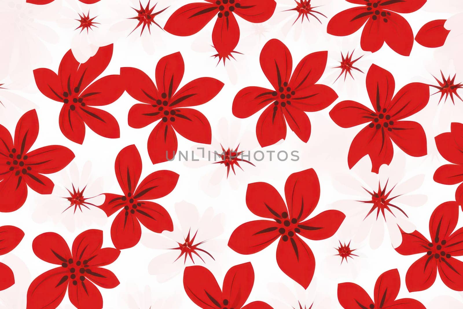 Floral Bliss: Seamless Pattern of Beautiful Spring Flowers on a Vintage Wallpaper Background. by Vichizh