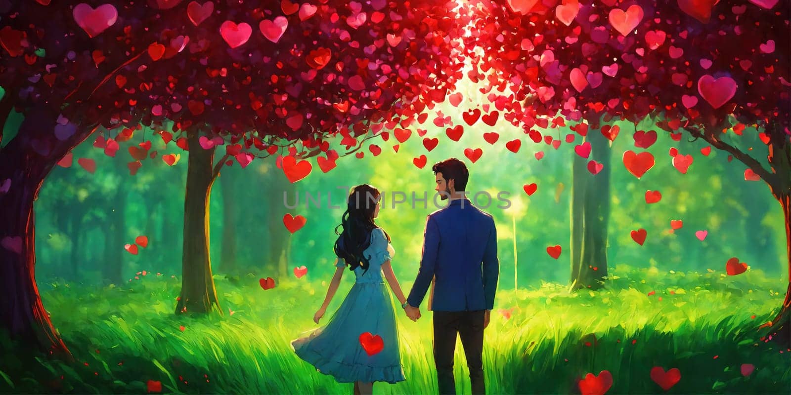 Illustration on the theme of a love story. Heart. Generative AI. High quality photo
