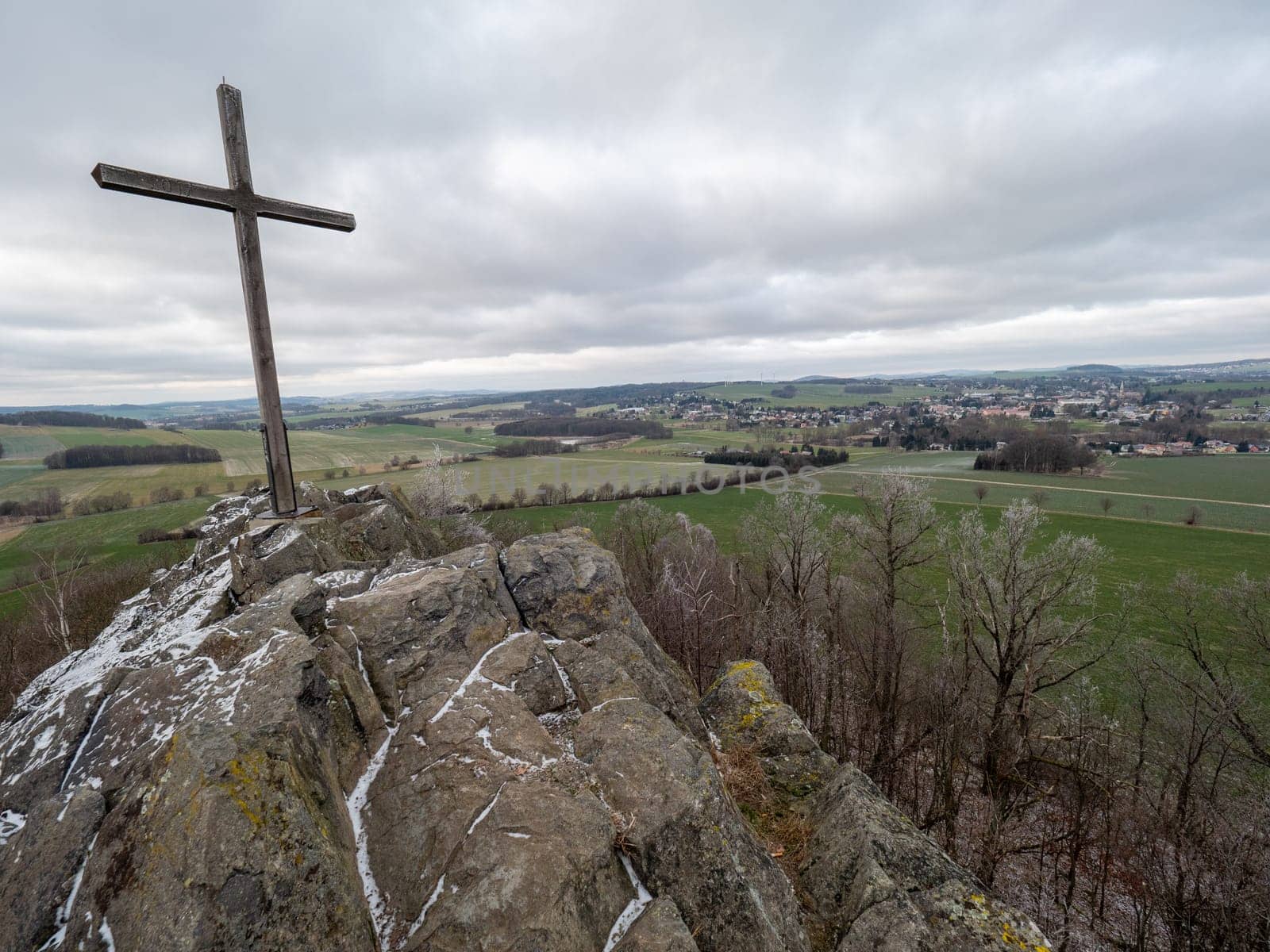 Wooden cross on top of Goethekopf mountain by rdonar2