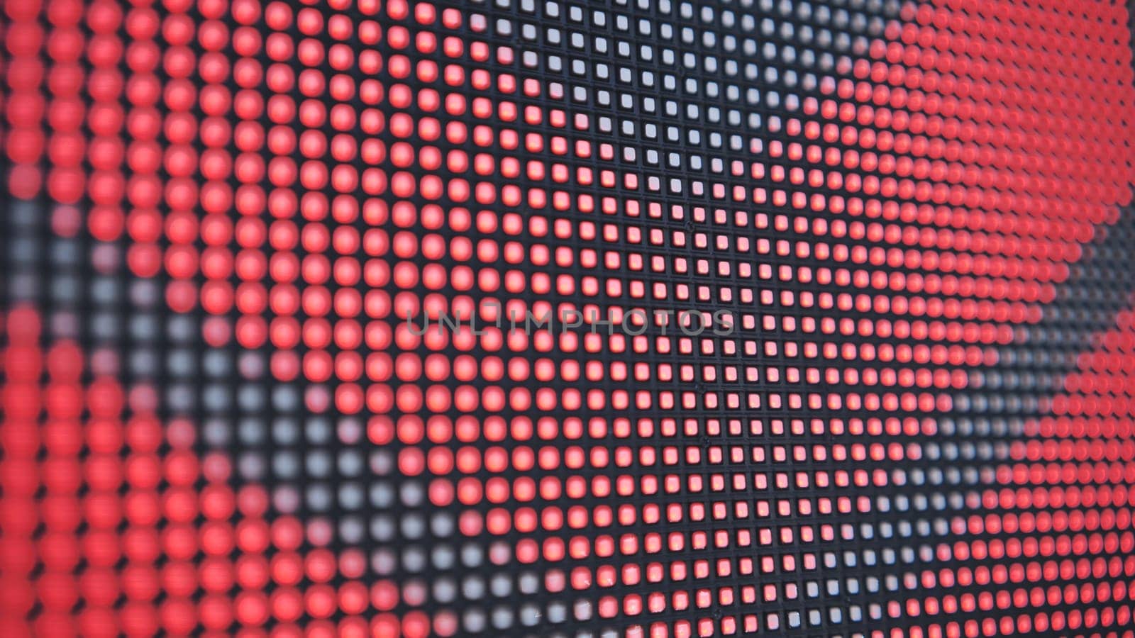 LED screen in operation outside. Close-up view